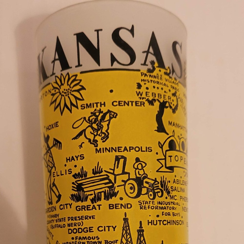 Vintage Kansas State Souvenir Glass